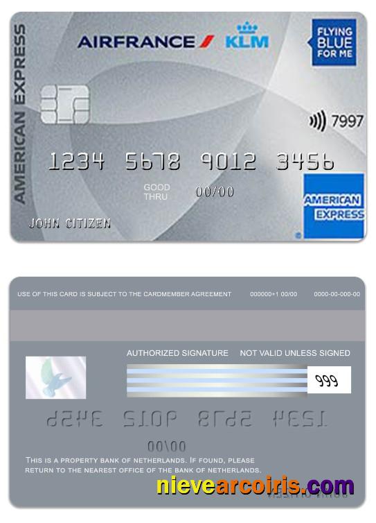 Netherlands Bank of Netherlands American Express card